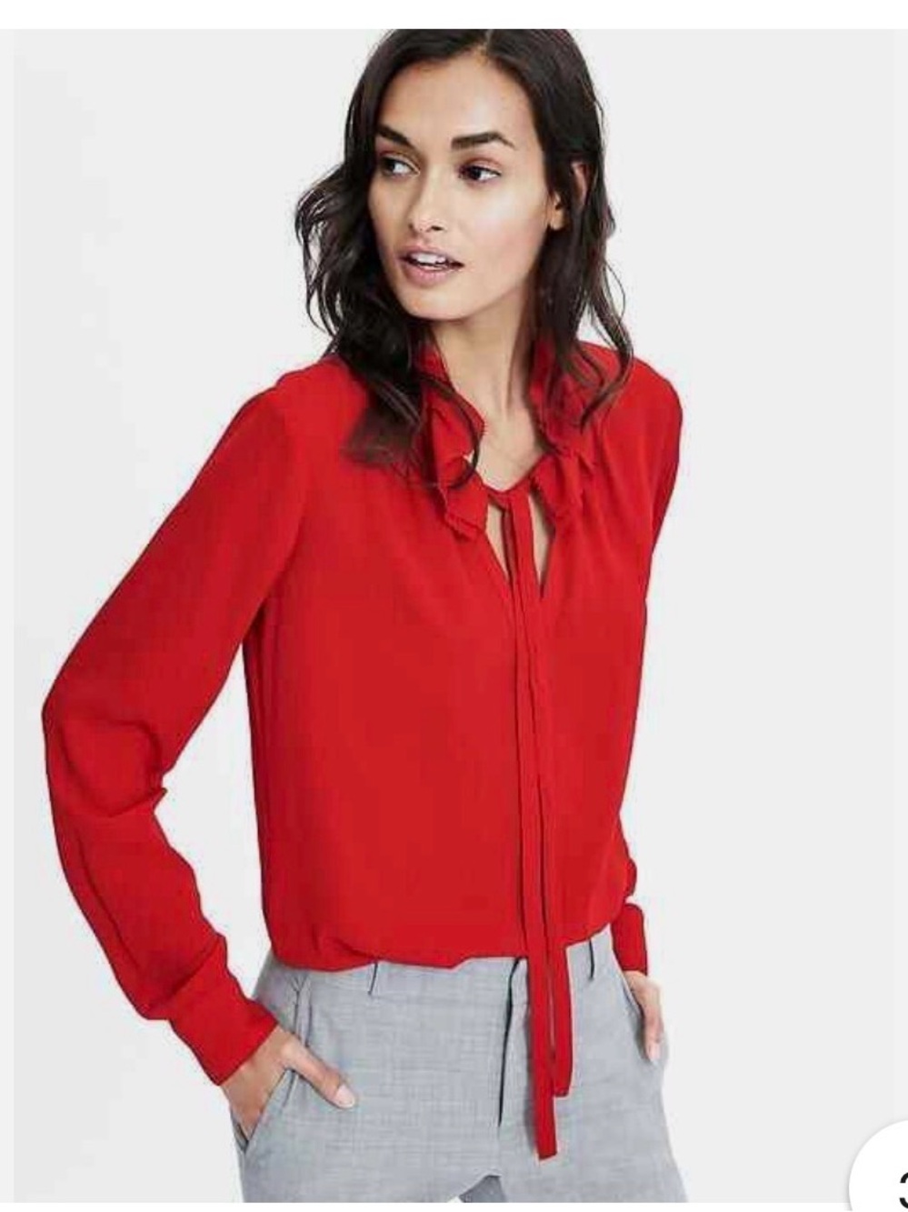 Banana Republic Ruffle Front Tie Blouse - Picture 2 of 4